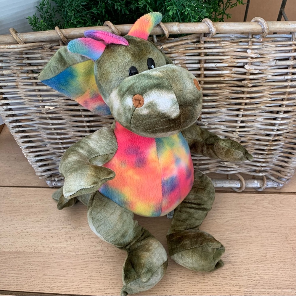 Tie dye belly stuffed dragon  plush